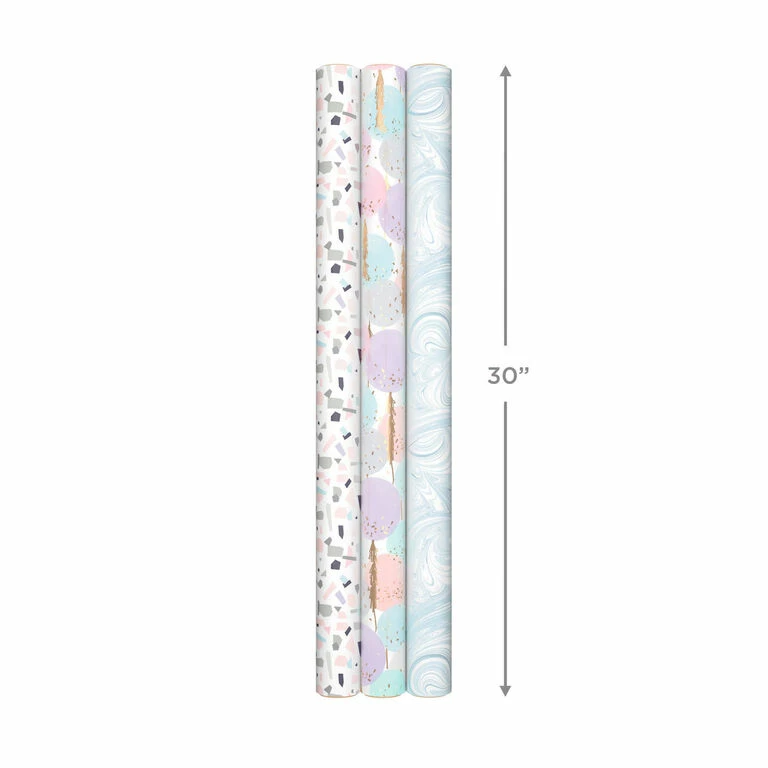 Hallmark Modern Muted 3-Pack Wrapping Paper, 55 Sq. Ft. Total 8 Hallmark Modern Muted 3-Pack Wrapping Paper, 55 Sq. Ft. Total - Image 8