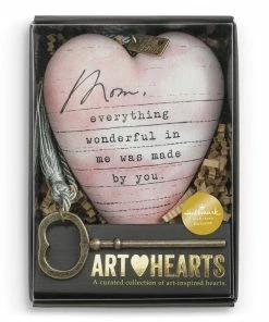 Demdaco Mom Dear You Art Heart Sculpture, 3.5" 5 Demdaco Mom Dear You Art Heart Sculpture, 3.5" -Department Store Shop Mom Dear You Art Heart Sculpture With Tassel and Key 1008000003 03