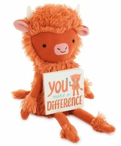 Hallmark MopTops Highland Cow Stuffed Animal With You Make A Difference Board Book