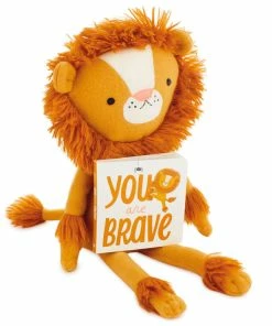 Hallmark MopTops Lion Stuffed Animal With You Are Brave Board Book