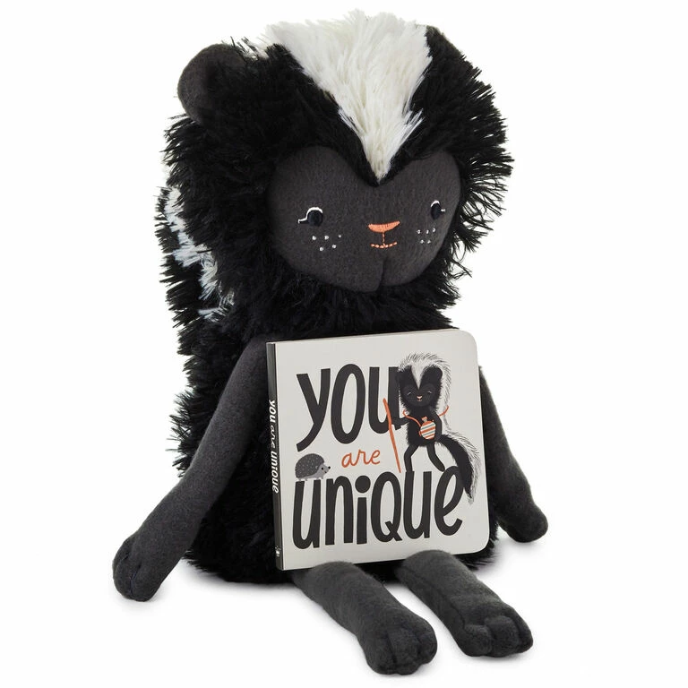 Hallmark MopTops Skunk Stuffed Animal With You Are Unique Board Book 1 Hallmark MopTops Skunk Stuffed Animal With You Are Unique Board Book