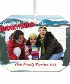 Hallmark Mountain Vacation Personalized Text And Photo Metal Ornament