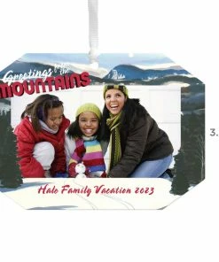 Hallmark Mountain Vacation Personalized Text And Photo Metal Ornament 5 Hallmark Mountain Vacation Personalized Text And Photo Metal Ornament -Department Store Shop Mountain Vacation Personalized Christmas Ornament 1OFM1001B9 03