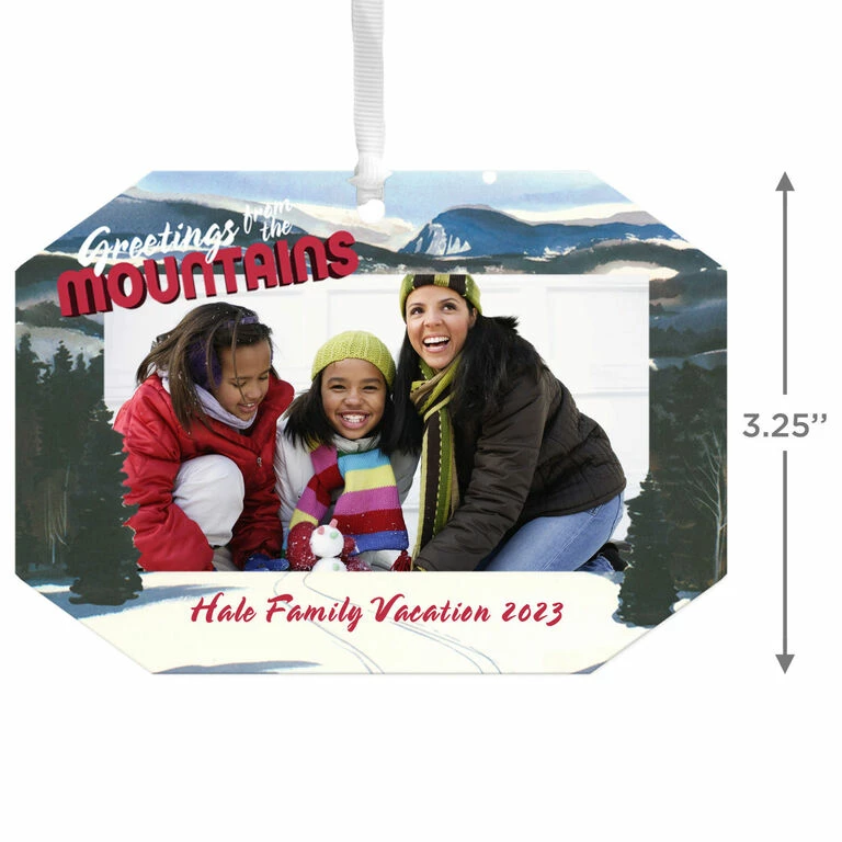Hallmark Mountain Vacation Personalized Text And Photo Metal Ornament 3 Hallmark Mountain Vacation Personalized Text And Photo Metal Ornament - Image 3