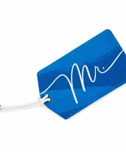 Hallmark Mr. Blue Faux Leather Luggage Tag