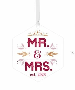 Hallmark Mr. & Mrs. Personalized Text Metal Ornament -Department Store Shop Mr. Mrs. Personalized Christmas Ornament 1OFM1002B3 03