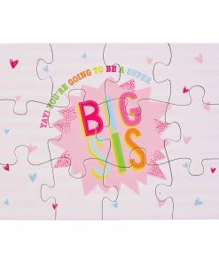 Mud Pie Pink Big Sis 12-Piece Puzzle For Kids