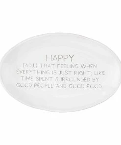 Mud Pie Happy Definition Oval Ceramic Platter