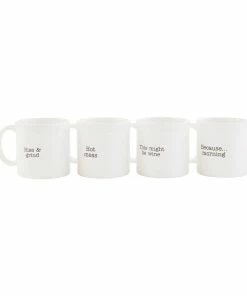 Mud Pie Funny Mugs, Set Of 4