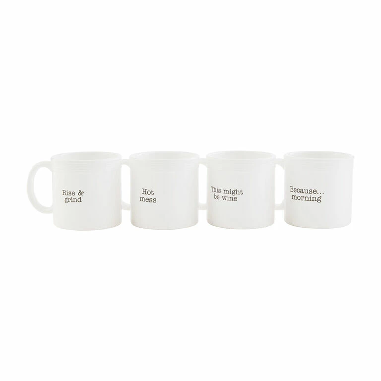 Mud Pie Funny Mugs, Set Of 4 1 Mud Pie Funny Mugs, Set Of 4