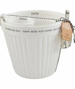 Mud Pie Popcorn And Candy Ceramic Bowl Set With Scoop