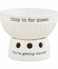Mud Pie Queso Dip Cup And Warming Stand, Set Of 2