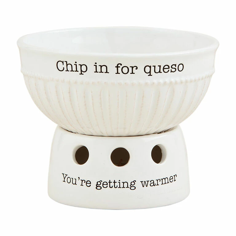 Mud Pie Queso Dip Cup And Warming Stand, Set Of 2 1 Mud Pie Queso Dip Cup And Warming Stand, Set Of 2