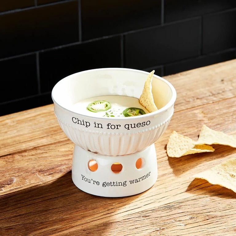 Mud Pie Queso Dip Cup And Warming Stand, Set Of 2 2 Mud Pie Queso Dip Cup And Warming Stand, Set Of 2 - Image 2