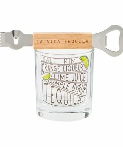 Mud Pie La Vida Tequila Drink Recipe Glass With Bottle Opener