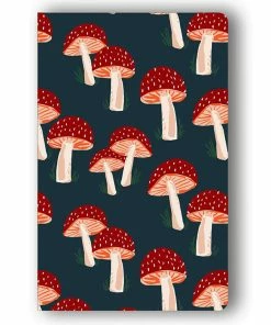 Denik Mushrooms On Navy Blue Classic Layflat Notebook