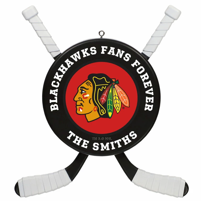 NHL Hockey Personalized Ornament, Chicago Blackhawks® 1 NHL Hockey Personalized Ornament, Chicago Blackhawks®