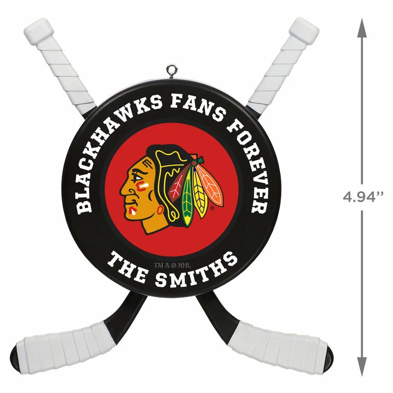 NHL Hockey Personalized Ornament, Chicago Blackhawks® 3 NHL Hockey Personalized Ornament, Chicago Blackhawks® - Image 3