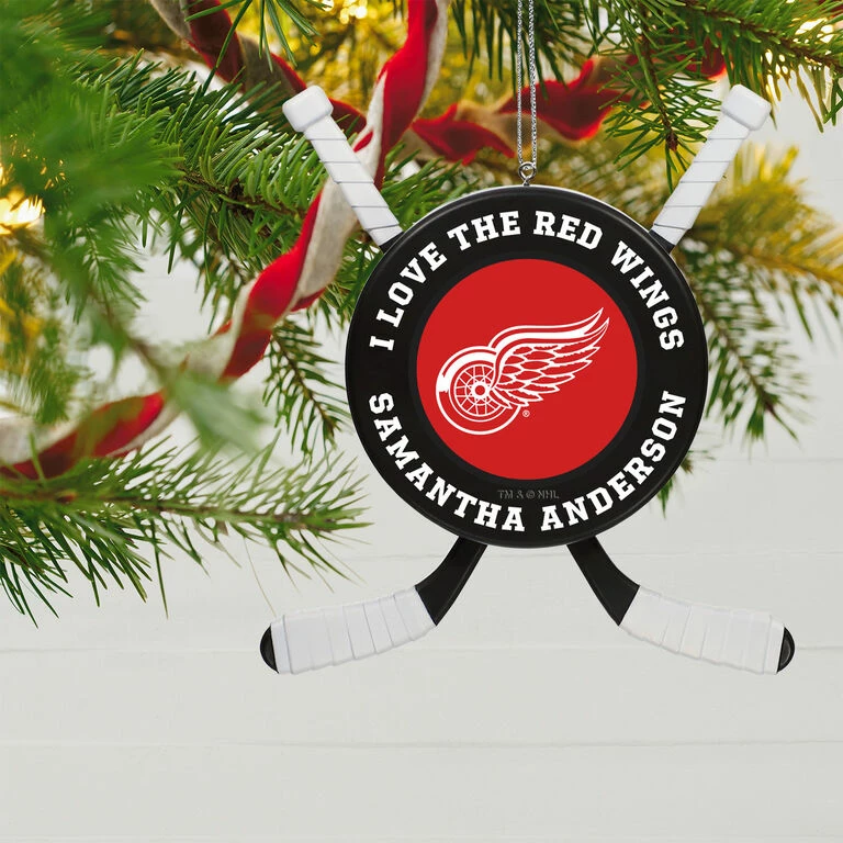 NHL Hockey Personalized Ornament, Detroit Red Wings® 2 NHL Hockey Personalized Ornament, Detroit Red Wings® - Image 2