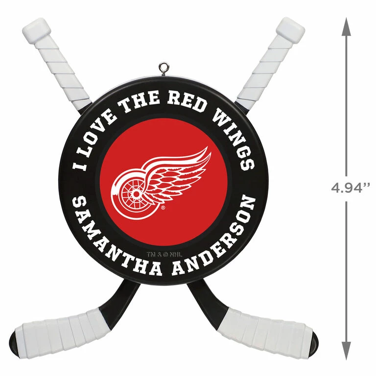 NHL Hockey Personalized Ornament, Detroit Red Wings® 3 NHL Hockey Personalized Ornament, Detroit Red Wings® - Image 3
