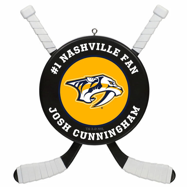 NHL Hockey Personalized Ornament, Nashville Predators® 1 NHL Hockey Personalized Ornament, Nashville Predators®