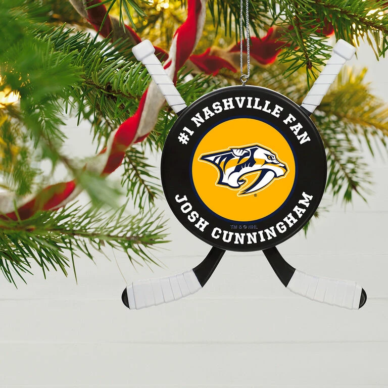 NHL Hockey Personalized Ornament, Nashville Predators® 2 NHL Hockey Personalized Ornament, Nashville Predators® - Image 2