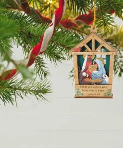 Hallmark A Child Is Born Nativity Papercraft Ornament 7 Hallmark A Child Is Born Nativity Papercraft Ornament -Department Store Shop Nativity Scene Wood and Paper Keepsake Ornament 1999QGO2759 02