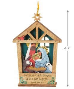 Hallmark A Child Is Born Nativity Papercraft Ornament 8 Hallmark A Child Is Born Nativity Papercraft Ornament -Department Store Shop Nativity Scene Wood and Paper Keepsake Ornament 1999QGO2759 03