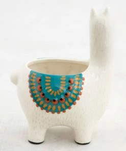 Natural Life Cream Ceramic Llama Planter 5 Natural Life Cream Ceramic Llama Planter -Department Store Shop Natural Life Cream Ceramic Llama Planter PLNT073 03