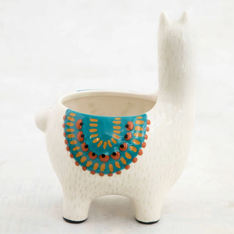Natural Life Cream Ceramic Llama Planter 3 Natural Life Cream Ceramic Llama Planter - Image 3