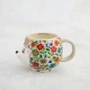 Natural Life Floral Hedgehog Sculpted Folk Mug, 16 Oz.