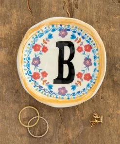 Natural Life Initial Trinket Dish, B