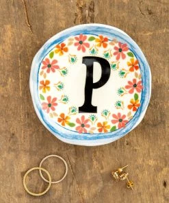 Natural Life Initial Trinket Dish, P