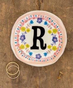 Natural Life Initial Trinket Dish, R