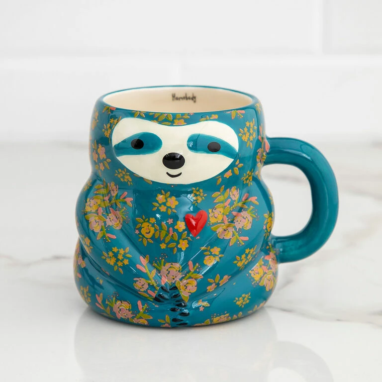 Natural Life Sylvia Sloth Sculpted Folk Mug, 16 Oz. 1 Natural Life Sylvia Sloth Sculpted Folk Mug, 16 Oz.