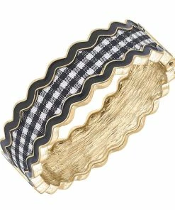 Department Store Shop 24 Annalise Navy And White Gingham Hinged Bangle