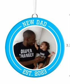 Hallmark New Dad Personalized Text And Photo Ceramic Ornament 5 Hallmark New Dad Personalized Text And Photo Ceramic Ornament -Department Store Shop New Dad Personalized Round Ceramic Ornament 1999QHE1711B28 03