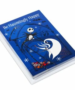 Hallmark Disney Tim Burton's The Nightmare Before Christmas Hauntingly Happy Boxed Cards, Pack Of 16