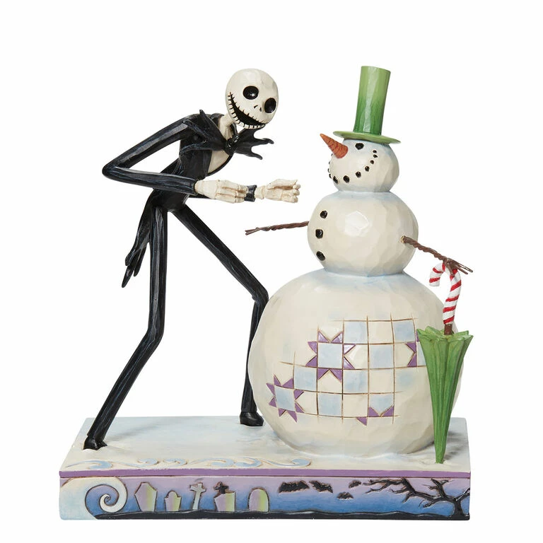 Enesco Jim Shore Disney Tim Burton's The Nightmare Before Christmas Jack With Snowman Figurine, 6.5" 1 Enesco Jim Shore Disney Tim Burton's The Nightmare Before Christmas Jack With Snowman Figurine, 6.5"