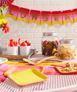 Hallmark Color Pop 96-Piece Tableware Basics Party Kit, Orange And Yellow 5 Hallmark Color Pop 96-Piece Tableware Basics Party Kit, Orange And Yellow -Department Store Shop Orange and Yellow Party in a Box Party Supplies 5CLP1001 03