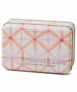 Paddywax Cactus Flower And Aloe Candle In Pink And Coral Tin, 5 Oz.