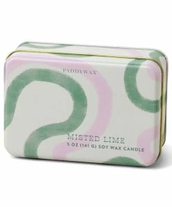 Paddywax Misted Lime Candle In Pink And Green Tin, 5 Oz.