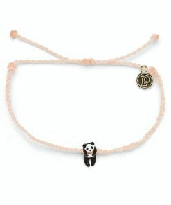 Pura Vida Panda Charm Blush Pink Bitty Braid Bracelet