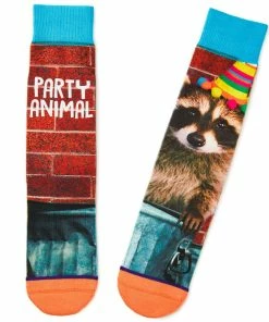 Hallmark Party Animal Raccoon Fun Crew Socks