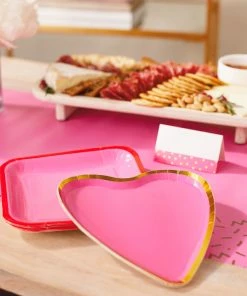 Hallmark Color Pop 60-Piece Tableware Premium Party Kit, Pink Heart -Department Store Shop Party Supplies in a Box Heart Plates and Napkins 5CLP1010 02