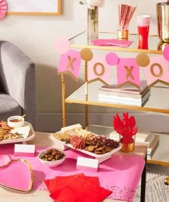 Hallmark Color Pop 60-Piece Tableware Premium Party Kit, Pink Heart -Department Store Shop Party Supplies in a Box Heart Plates and Napkins 5CLP1010 03