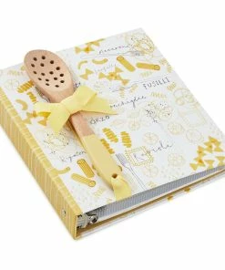 Hallmark Pasta Recipe Organizer Book With Wooden Strainer Spoon