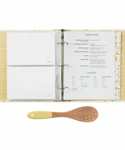 Hallmark Pasta Recipe Organizer Book With Wooden Strainer Spoon -Department Store Shop PastaThemed Recipe Binder With Wood Spoon 1TOG1035 03