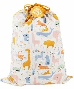 Hallmark 28" Pastel Animals Large Fabric Gift Bag With Tag