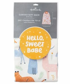 Hallmark 28" Pastel Animals Large Fabric Gift Bag With Tag -Department Store Shop Pastel Animals Fabric Gift Sack With Tag 1499EGB7167 07